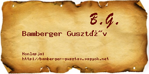 Bamberger Gusztáv névjegykártya