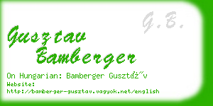 gusztav bamberger business card